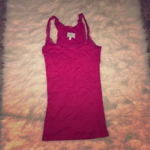 Rue21 Pink Tank Top Small with Lace